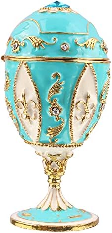 Xinkulas Faberge Egg Trinket Cutie Figurină Colecția de bijuterii Colecționate Suport pentru inel