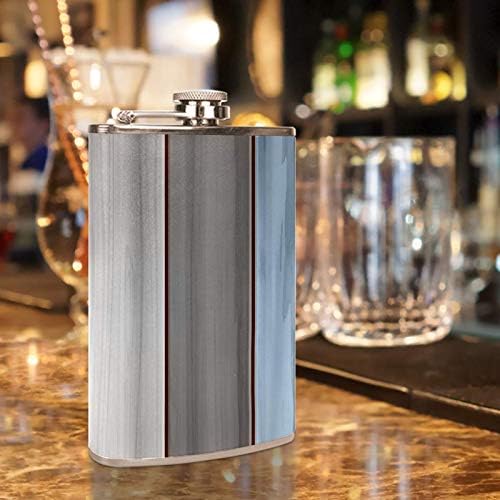Hip Flask pentru lichior din oțel inoxidabil Leakproof cu pâlnie 7.7 oz capac din piele mare cadou idee Flask-Lemn