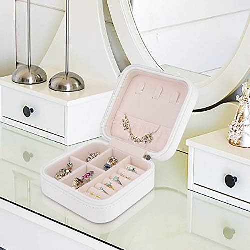 Cutie de bijuterii de Călătorie, Organizator de bijuterii mici din piele pentru femei carcasă portabilă pentru bijuterii pentru