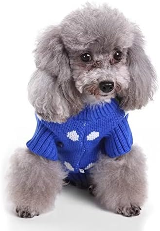 Drăguț albastru Crăciun zăpadă pulover pentru câini mici pisici iarna cald pulover școală stil tricou haine haine XS