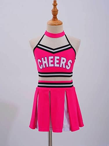 Moily Big Girls Classic Classic Cheerleading Echipa uniformă Cultură înaltă a gâtului cu fuste de boxer plisate Costum de stadiu rootator