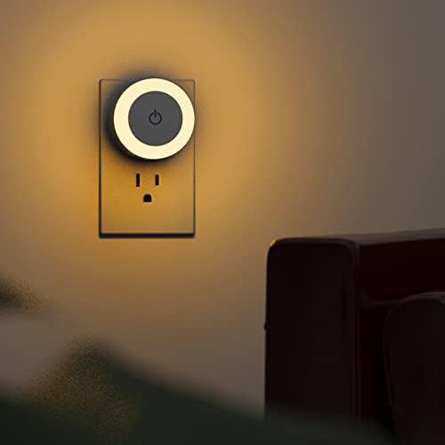 Luckme Plug in LED Night Light pentru copii, lumină de noapte de călătorie USB reglabilă, lumină de noapte albă caldă care schimbă culoarea pentru decorarea dormitorului, holului, băii, pachetului 2