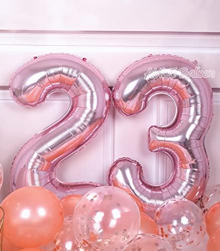 Aule 40 inch mare 23 de baloane Numere de baloane Rose Gold Foil mare Număr