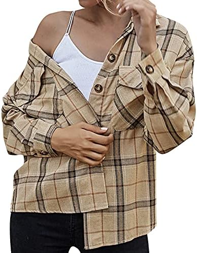 Jacheta pentru femei cu farfurie cu coajă cu mânecă lungă haină de coajă casual cu un singur sân, bluză bluză cămașă cămașă