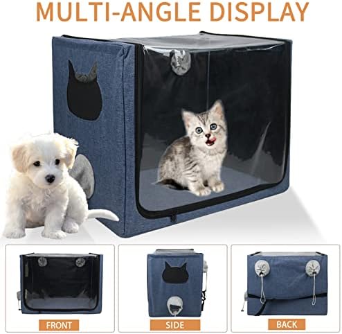 HKDQ Pet Nebulizer Nebulizer, Cameră de oxigen pentru pisici și câini, cutia mică de inhalare a oxigenului pentru animale de