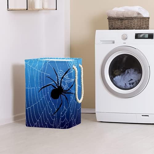 Inhomer pânză de păianjen Albastru păianjen negru rufe mari împiedică haine pliabile impermeabile coș pentru îmbrăcăminte organizator de jucării, Decor de casă pentru dormitor baie