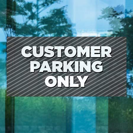 Cgsignlab | „Numai parcarea clienților -Stripes gri” Cling | 24 x12