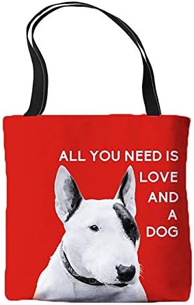 Tot ce ai nevoie este dragostea și o geantă pentru câini cu design de câine Terrier Bull Terrier
