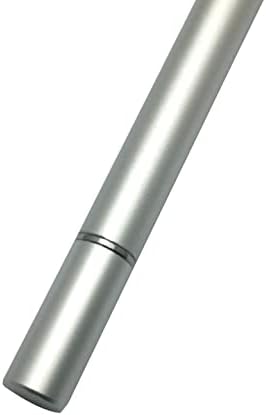 Boxwave Stylus Pen Compatibil cu Kenwood DMX9720XDS - DualTip Capaciity Stylus, Sfat cu vârf de fibră Tip disc Capacitor Stylus Pen pentru Kenwood DMX9720XDS - Silver metalic