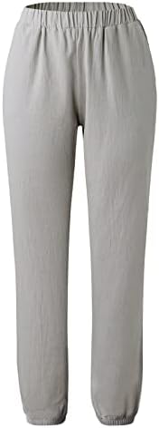MTSDJSKF Capri Capri Leggings, cu picioarele largi, cu talie elastică, cu bumbac confortabil, pantaloni capris cu buzunare pantaloni liberi pentru femei