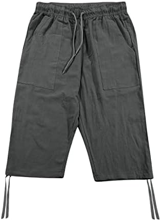 Pantaloni scurți de lenjerie pentru bărbați pentru bărbați Casual Casual Elastic Talie Pantaloni scurți Pantaloni scurți de