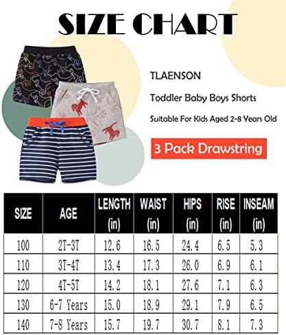 Pantaloni scurți de bumbac de vară Tlaenson pentru băieți pentru copii cu buzunar cu buzunar, pantaloni scurți de jogger activ casual 2-pachet /3 pachete