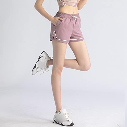 Pantaloni scurți pentru femei Yonyehong pentru femei elastice cu talie elastică sportul pantaloni scurți de exercițiu uscat