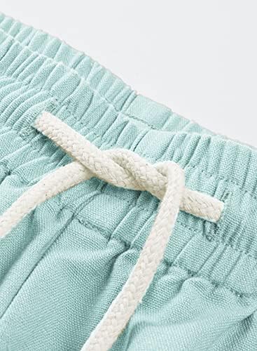 Pantaloni scurți de lenjerie pentru bărbați JMierr, cu talie elastică casual, pantaloni scurți de plajă ușoară de vară