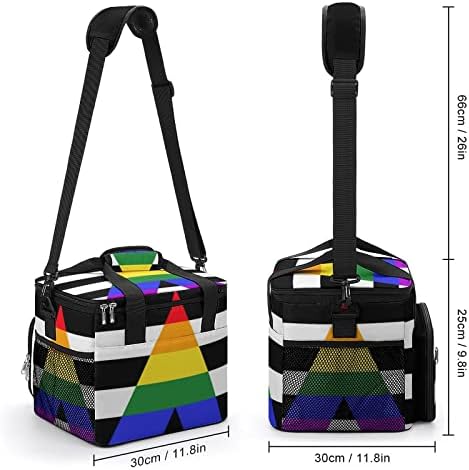 Straight Ally Pride Flag izolat Lunch Box reutilizabil Leakproof Cooler Tote Bag cu curea de umăr reglabilă pentru Camping