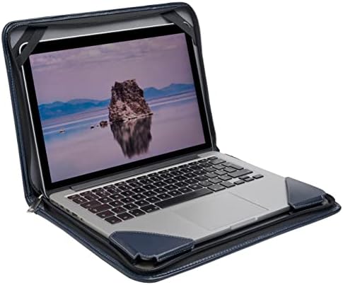 Carcasă Messenger din piele albastră Broonel - compatibil cu laptopul Asus Zenbook 14 Flip OLED 14