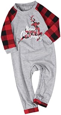 Pijamale de familie schelet pentru pijamale de familie seturi potrivite scrisoare de Crăciun și carouri de Crăciun tipărit cu mânecă lungă