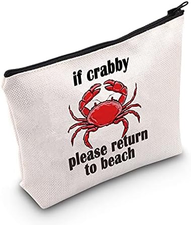 LEVLO amuzant dacă C vă rugăm să reveniți la plajă cosmetice alcătuiesc sac Crab Plaja cadou pentru femei Fete