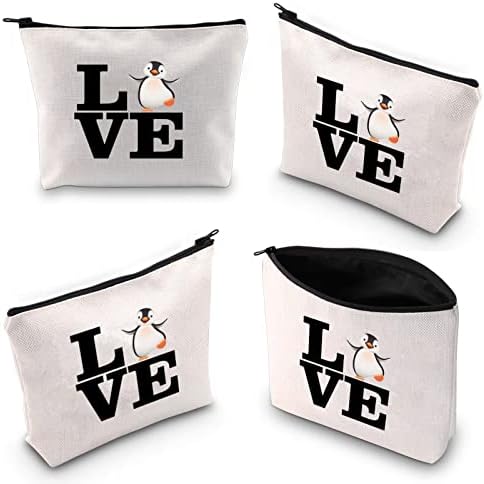 Xyanfa Penguin Bag pentru machiaj Penguin Lover cadou amuzant pentru pinguin pentru fete pinguin cu fermoar pungă pentru animale