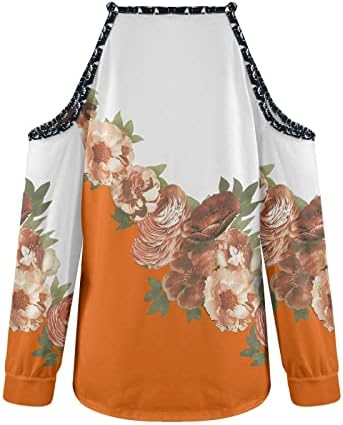 NOKMOPO femei rochie camasi Moda Casual Temperament floare rotund gat Off-Umăr potrivire culoare Maneca lunga tricou