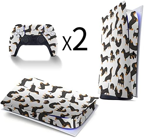 Dachshund Dogs Dogs Full Protector Skin Design Design Decal Sticker Compatibil cu consola și controlerul ediției digitale PS5