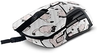 Pielea din fibră de carbon Mightyskins compatibilă cu Steelseries Rival 5 Gaming Mouse - Cats Raining | Finisare de protecție, durabilă din fibră de carbon texturată | Stiluri ușor de aplicat și de schimbare | Produs in SUA