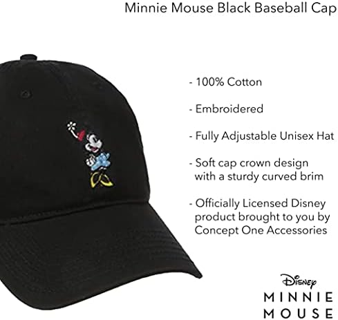 Concept One Disney Minnie Mouse brodate bumbac reglabil Tata pălărie, șapcă de Baseball cu margine curbată