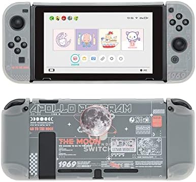 Coperta de carcasă de protecție Geekshare compatibilă cu Nintendo Switch și Joycon-Absorbție de șoc și anti-zgârietură, Luna