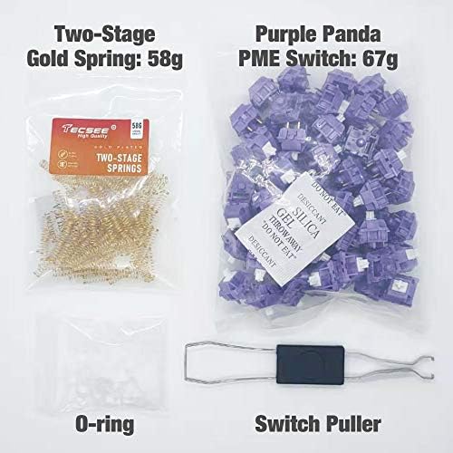 Tecsee Purple Panda PME Material comutatoare Tactile pentru tastatură / stil cireș / tastaturi mecanice pentru jocuri / tijă lungă / placă montată / comutatoare RGB SMD cu 5 pini pentru tastatură retroiluminată