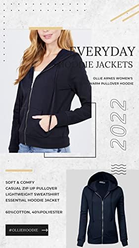 Ollie Arnes Women’s Full Zip Up Fashion Fashion Hoodie - Jachete cu hanorac cu mânecă lungă