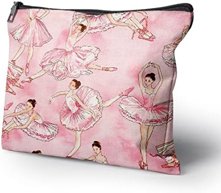 Geantă cosmetică pentru fete, temă elegantă de dans de balet roz girly Heart husă de toaletă Genți de călătorie și accesorii