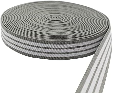 Cusut bandă elastică de 1 inch cu 5-yard gri gri cu două părți duble țesute elastic