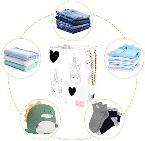 Inhomer Lovely Cartoon Unicorn Pattern - 01 spălătorie mare împiedică haine pliabile impermeabile coș pentru îmbrăcăminte organizator de jucării, Decor pentru dormitor baie