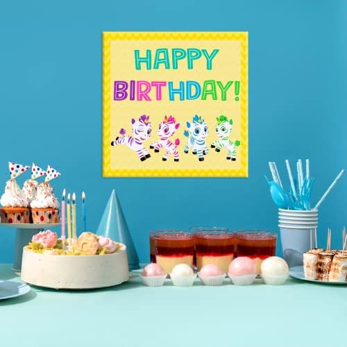 Zoonicorn Valeo, Ene, ALIEL și PROMI Happy Birthday Fundal și Placă Centrală Semn în PVC - EGD X Zoonicorn Series - Suport