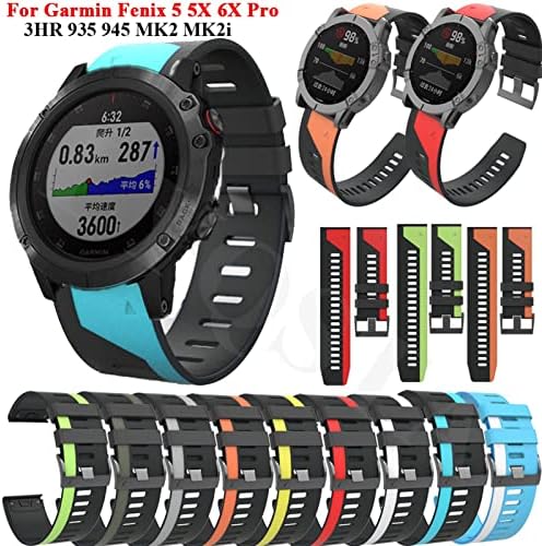 Fehauk Sport Silicon Watchband Cutru pentru încheietura mâinii pentru Garmin Fenix ​​6x 6 Pro 5x 5 Plus 3 HR Smartwatch 22