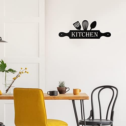 Metal de bucătărie semn de bucătărie neagră pentru bucătărie decor de perete modern rustic fermă de bucătărie decor de artă