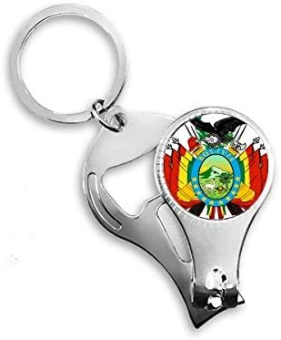 Bolivia National Emblem Country Nipper Nipper Ring Key Lanț Deschizor de sticle Clipper
