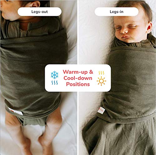Embé 2-Way Preemie Swaddle Wrap pentru bebeluși 4-6 lbs-Moss | Acces ușor pentru scutece | Picioare în design și ieșire | Secure cu fermoar se oprește se dezvăluie | Etapa 1 Somn