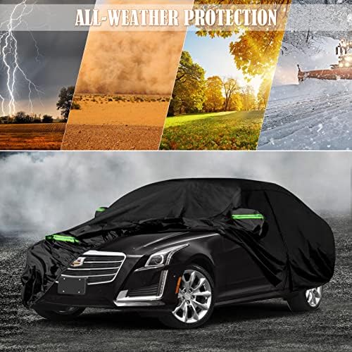 Capac de mașină impermeabilă Înlocuiți pentru Cadillac CTS/CTS -V 2003 - 2019, 210T Toate capacele automate cu ușă cu fermoar pentru protecție de grindină cu praf de ploaie de zăpadă