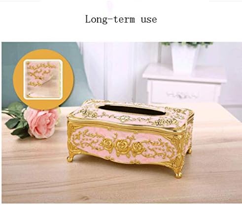 Jydqm European Ornate Tissue Box Acoperire Arcrylic Hârtie Suport de șervețel Home Hotel Decor de aur alb