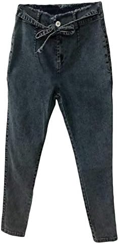 Andongnywell Women High Talia Skinny Distrus Pantaloni din denim rupți Stretch Long Distressed Creion Jeans Pantaloni
