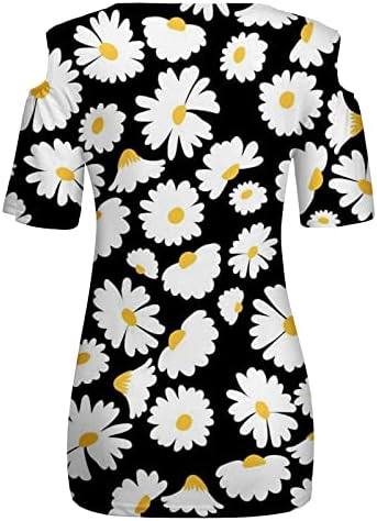 XpigPq Femei Rece Umăr Topuri Vara Maneca Scurta V Gât Tee Tricouri Trendy Imprimare Grafic Tees Drăguț Dressy Casual Bluze