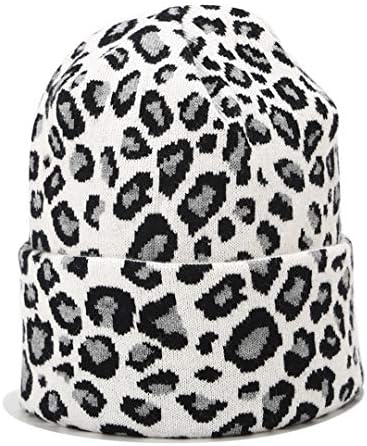 Leopard imprimeu pălărie beanie mondial pentru animal model craniu 2 straturi pălării cu manșetă capace de ceas tricotat de