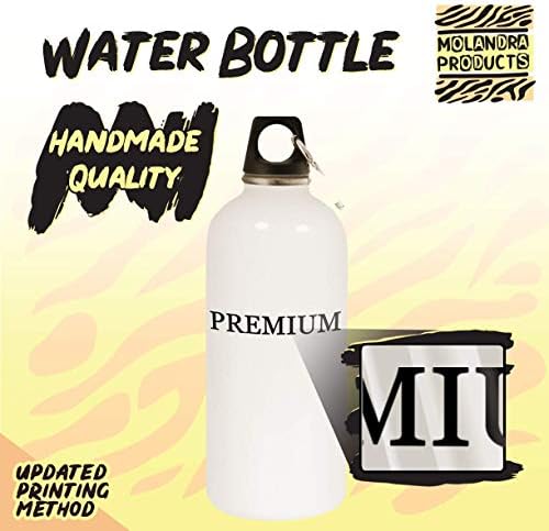 Produse Molandra Nasser - 20oz Hashtag Sticlă de apă albă din oțel inoxidabil cu carabină, alb