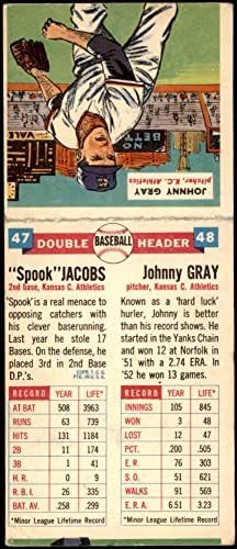 1955 Topps 47/48 - Spook Jacobs/Johnny Gray Athletics/Athletics VG Athletics/Athletics