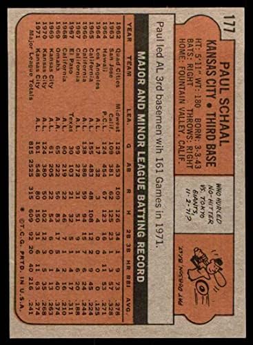 1972 Topps 177 Paul Schaal Kansas City Royals NM Royals