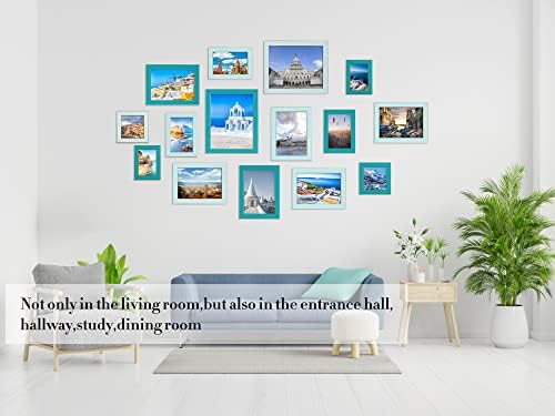 Core Art 3.5x5 Rame de imagine, rame foto albastru moale Set de 2, 3,5 pe 5 cadru colorat cu plexiglas HD, afișaj de perete