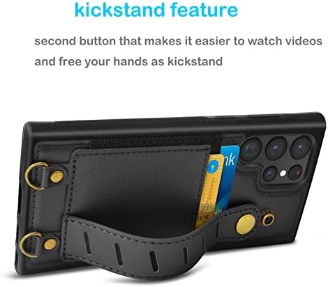 Tekcoo portofel caz pentru Galaxy S22 plus 5G, TEKCOO PU piele bratara Card titular slot care transportă [curea detașabilă