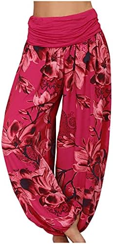Pantaloni pentru femei yokwi femei casual plus dimensiune talie elastică talie dreaptă liberă haren long pantaloni lungi