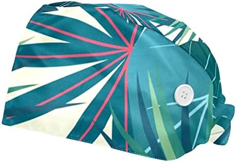 Frunze de palmier tropical verde de vară care funcționează cu butoane și benzi de transpirație reglabile pălărie de cravată